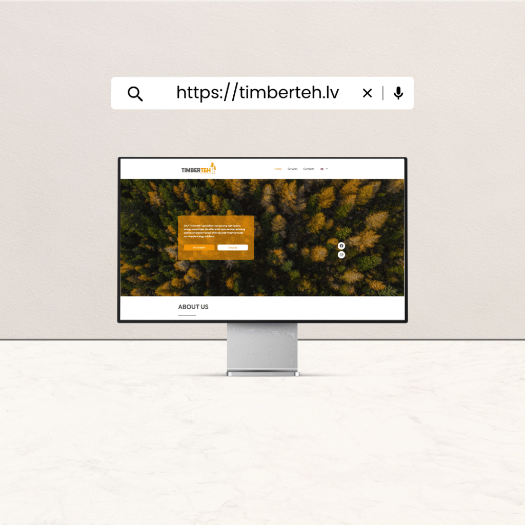 Showcase picture of clients website - timberteh.lv
