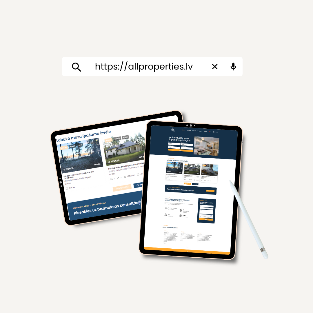 Nekustamo īpašumu aģentūras mājaslapa