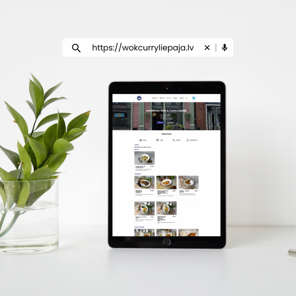 Showcase picture of clients website - https://wokcurryliepaja.lv/