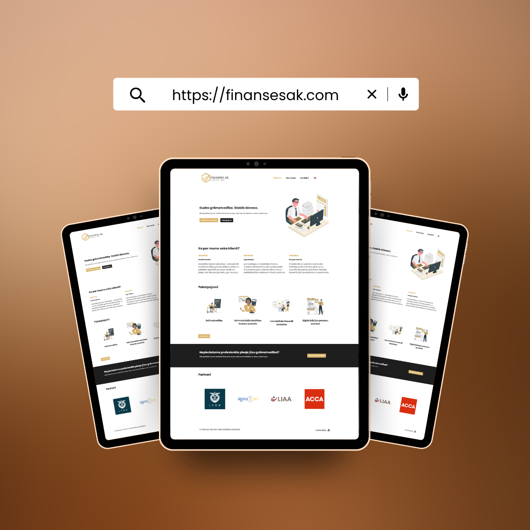 Mājaslapa grāmatvedības pakalpojumu uzņēmumam